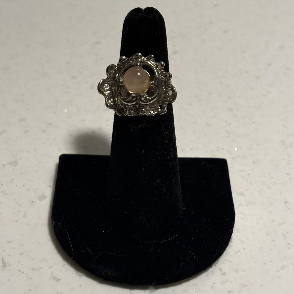 Sterling rose quarts ring